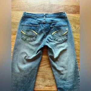 Delia’s Kick and Flare Low-Rise Jeans | 1/2 | Medium Blue Wash